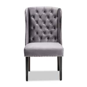 Lamont Grey and Dark Brown Upholstered Dining Chair