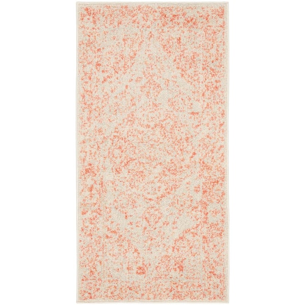 Nourison Tranquil Ivory/Pink 2 ft. x 4 ft. Center Medallion Traditional Kitchen Runner Area Rug