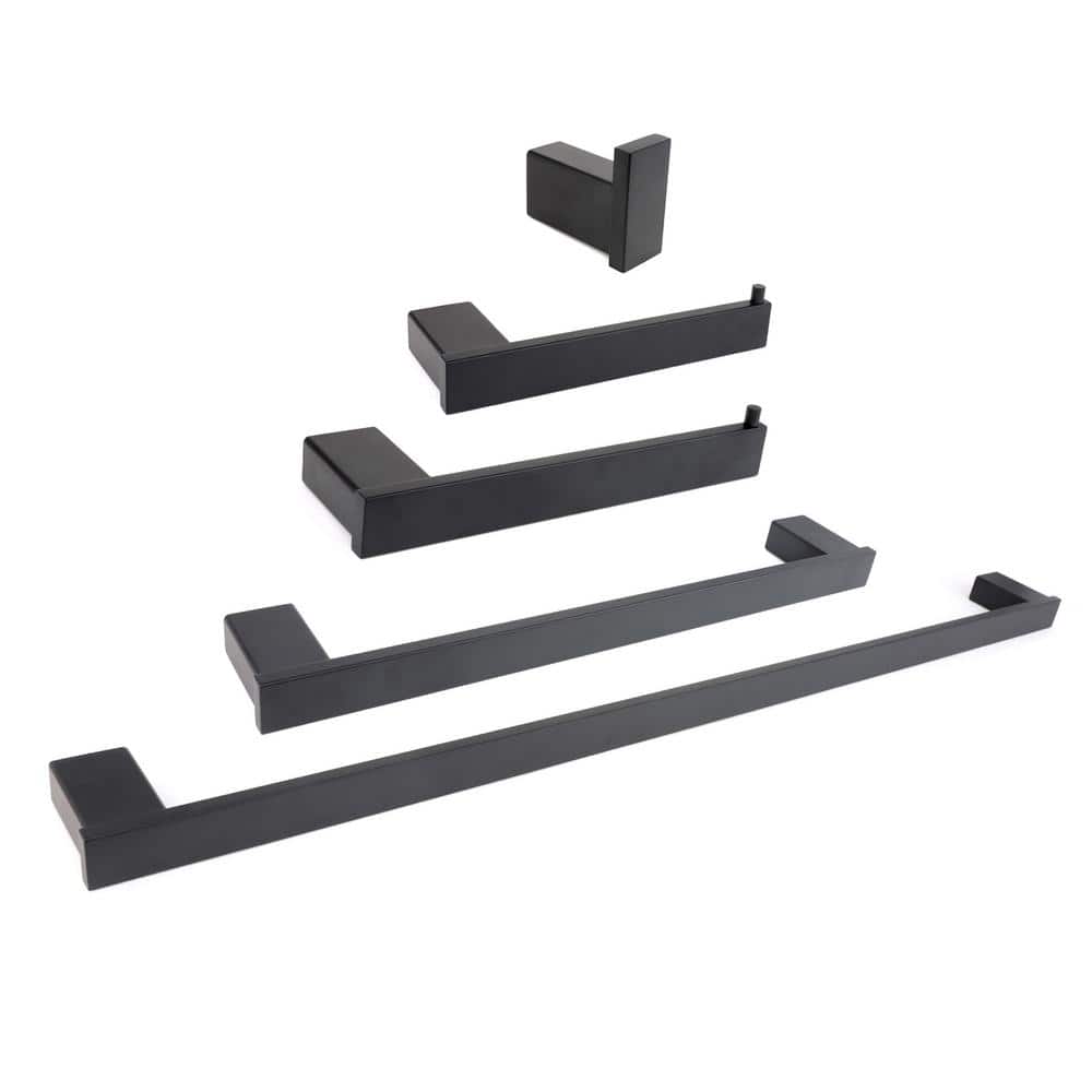 Florence 5-Piece Bath Hardware Set in Black