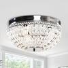 Flint Garden 13.75 in. 3-Light Modern Crystal Chrome Flush Mount Ceiling Light Chandelier for Hallway and Bedroom FGC2265FG
