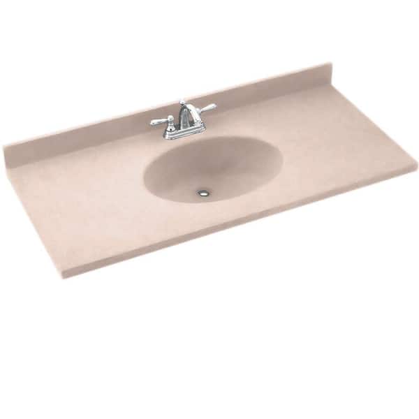 Swanstone Chesapeake 25 in. Solid Surface Vanity Top with Basin in Tahiti Rose-DISCONTINUED