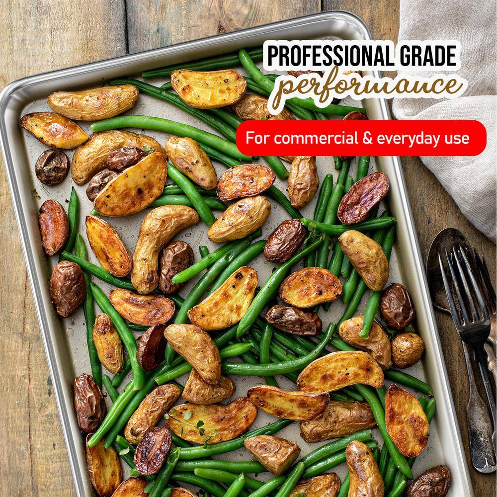 JoyTable Aluminum Non-Stick Quarter Sheet Pan Set, 13x9.5 inches