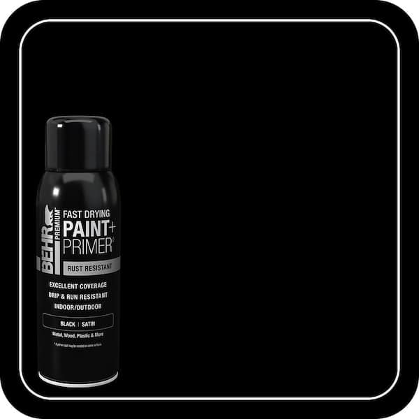 12 oz. Black Satin Interior/Exterior Spray Paint and Primer