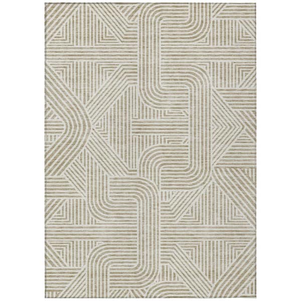 Addison Rugs Chantille Machine Washable Indoor/Outdoor Abstract ACN917 Beige 2 ft. 6 in. x 3 ft. 10 in. Area Rug
