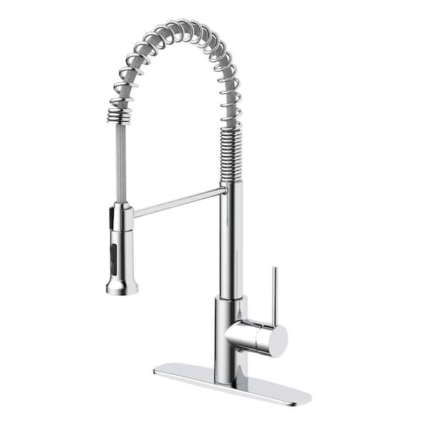 Glacier Bay Lemist Single-Handle Coil Springneck Pull-Down Sprayer Kitchen Faucet in Chrome