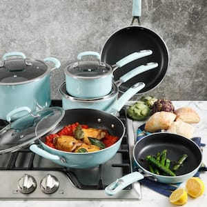 KitchenAid Anodized Ceramic Nonstick 9-Piece Aluminum Nonstick Cookware Set  in Blue Velvet 84836 - The Home Depot