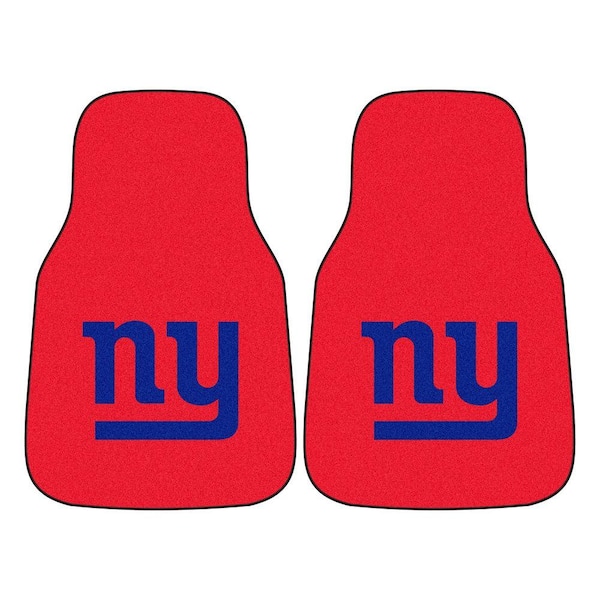 FANMATS New York Giants 18 in. x 27 in. 2-Piece Carpeted Car Mat Set