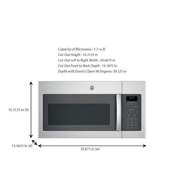 GE 1.7 Cu Stainless Steel Over-The-Range Microwave Oven Ft 