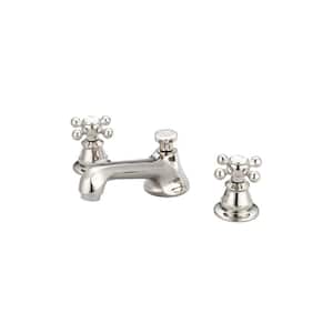 8 in. Widespread 2-Handle Century Classic Bathroom Faucet in Polished Nickel PVD with Pop-Up Drain
