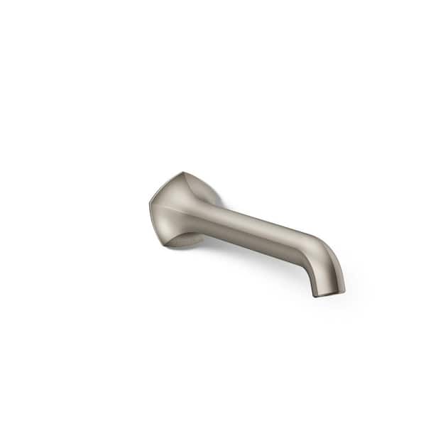 Occasion Wall-Mount Bathroom Sink Faucet Spout with Straight Design in Vibrant Brushed Nickel