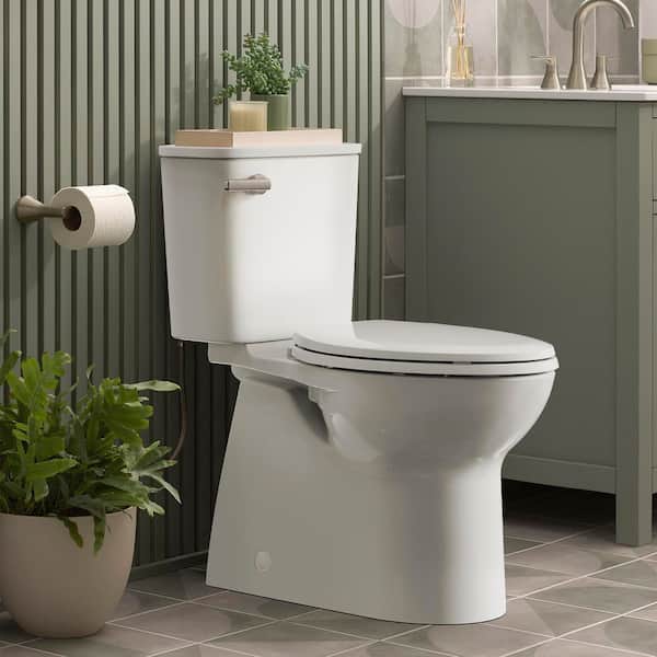 Aspirations 12 in. Rough In 2-Piece 1.28 GPF Single Flush Elongated Toilet with Slow Close Seat in White
