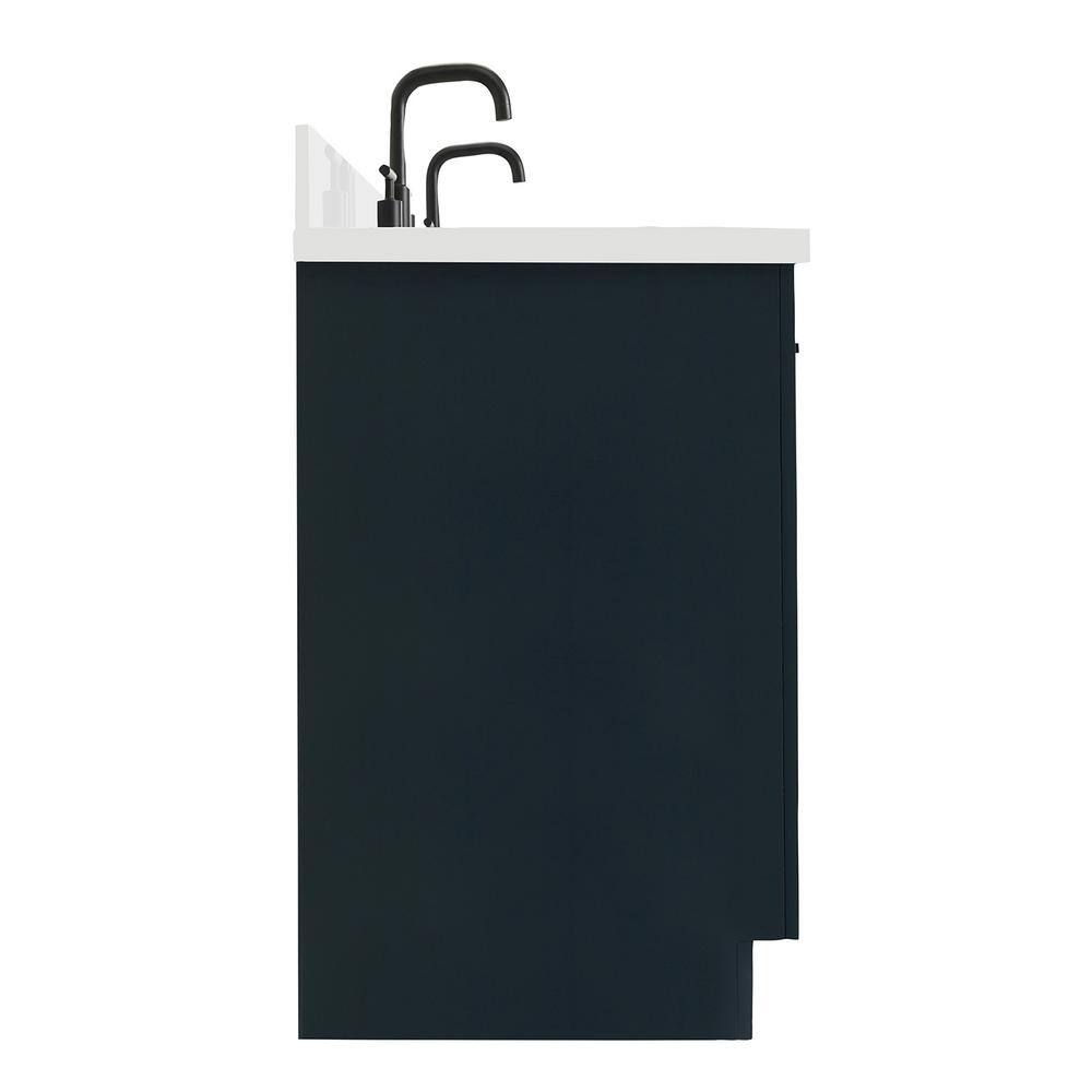 Midnight Blue Double Vanity with White Quartz Top
