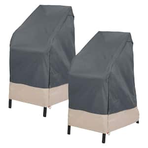 27 in. L x 27 in. W x 49 in. H, Gray Renaissance Ultralite Stackable High Back Bar Chair Cover (2-Pack)