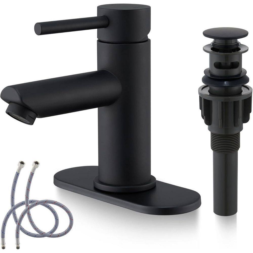 Single Hole Bathroom Faucet RV Deck Mount 1-Hole or 3-Hole with Pop-Up Drains in Matte Black price history on PriceWatchPro