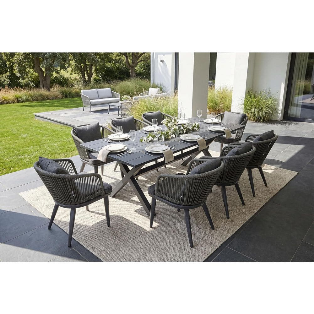 PURPLE LEAF 9-Piece All-Weather Wicker Outdoor Dining Set with