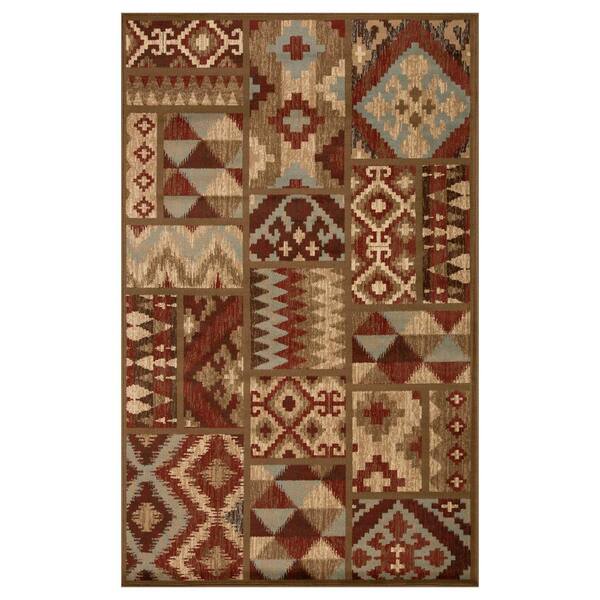 SUPERIOR Berlin Maroon 4 ft. x 6 ft. Aztec Geometric Southwestern
