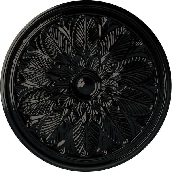 Ekena Millwork 22-5/8 in. x 1-3/4 in. Bordeaux Urethane Ceiling Medallion (Fits Canopies upto 3-1/4 in.), Black Pearl