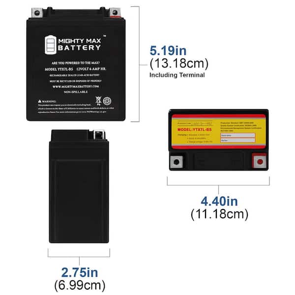 Batterie Moto GEL 12V - 7Ah - Dim.145x60x90 - Batteries selection