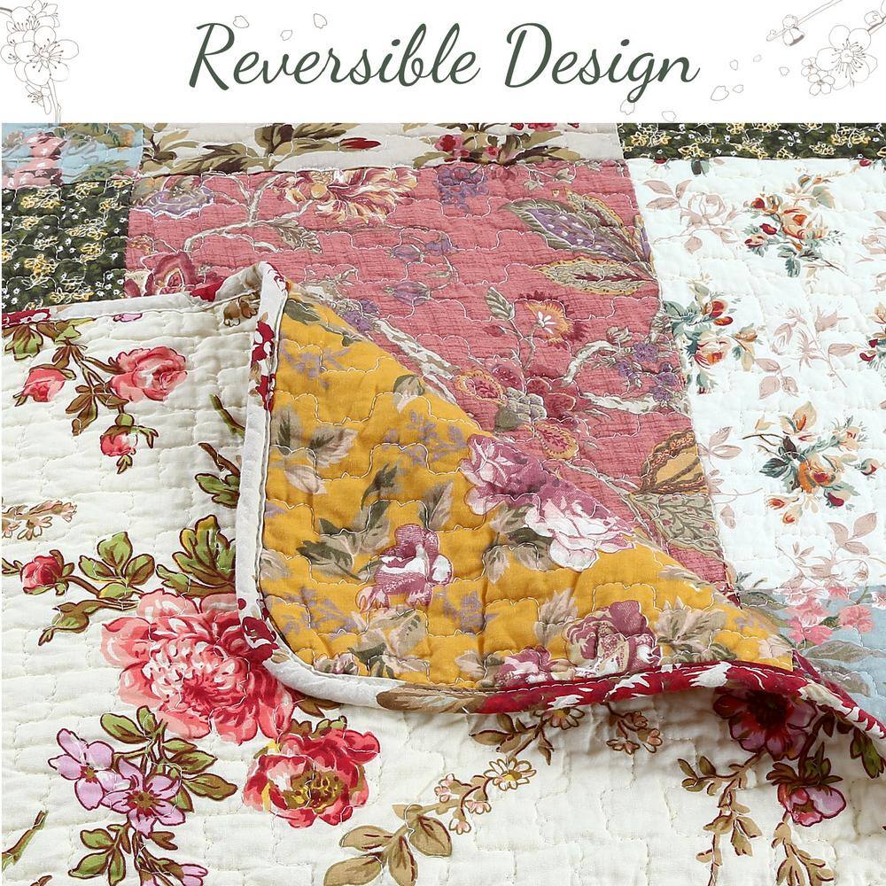 Queen Multicolor Floral Paisley Patchwork Cotton Quilt Set