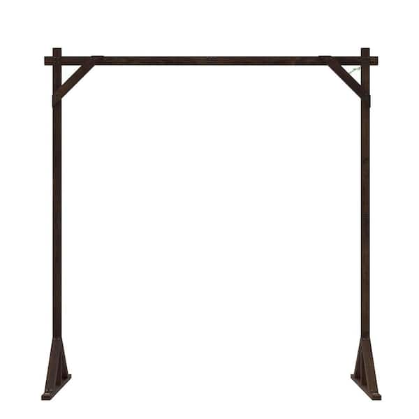 7.2 ft. x 7.1 ft. Wooden Wedding Arch Square Wood Arches Arbor Backdrop Stand for Ceremony Indoor Outdoor Wedding Party