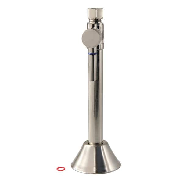 Vintage 1/2 in. Sweat x 3/8 in. O.D Comp Brass Straight Shut Off Valve in Brushed Nickel