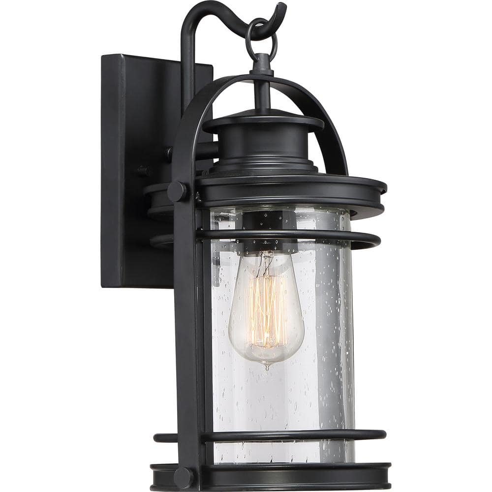 Quoizel Booker 15-in H Mystic Black Medium Base (E-26) Outdoor Wall Light