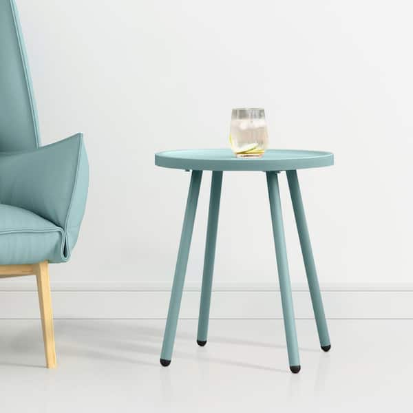 Werph Blue 16 in. L x 16 in. W x 18 in. H Resin Patio Side Table