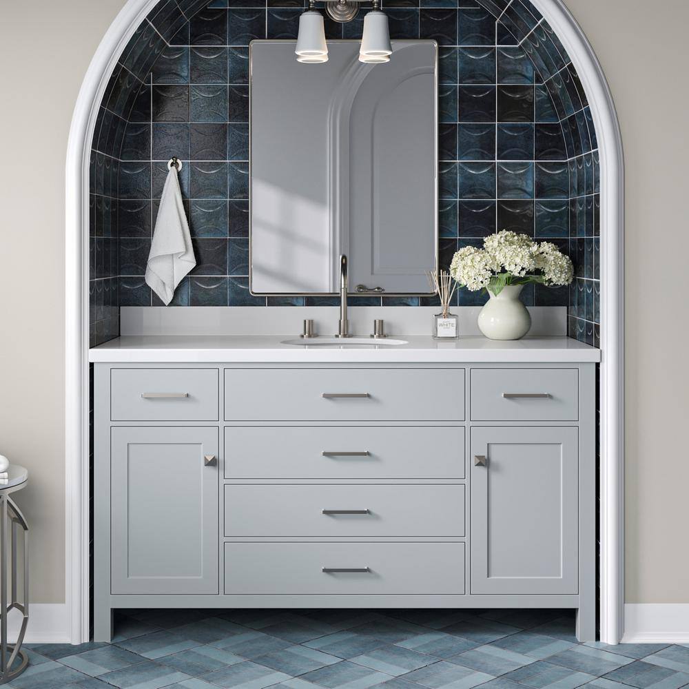 Bristol 60" Gray Single Freestanding Vanity Cabinet