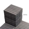 GOGEXX 12 in. x 12 in. Outdoor Striped Square Wood Interlocking ...