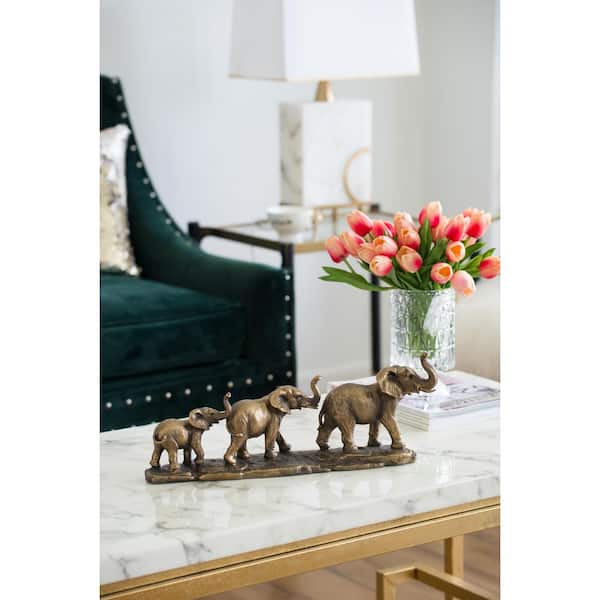 A & B Home Elephant Statue Copper Family 76885 - The Home Depot
