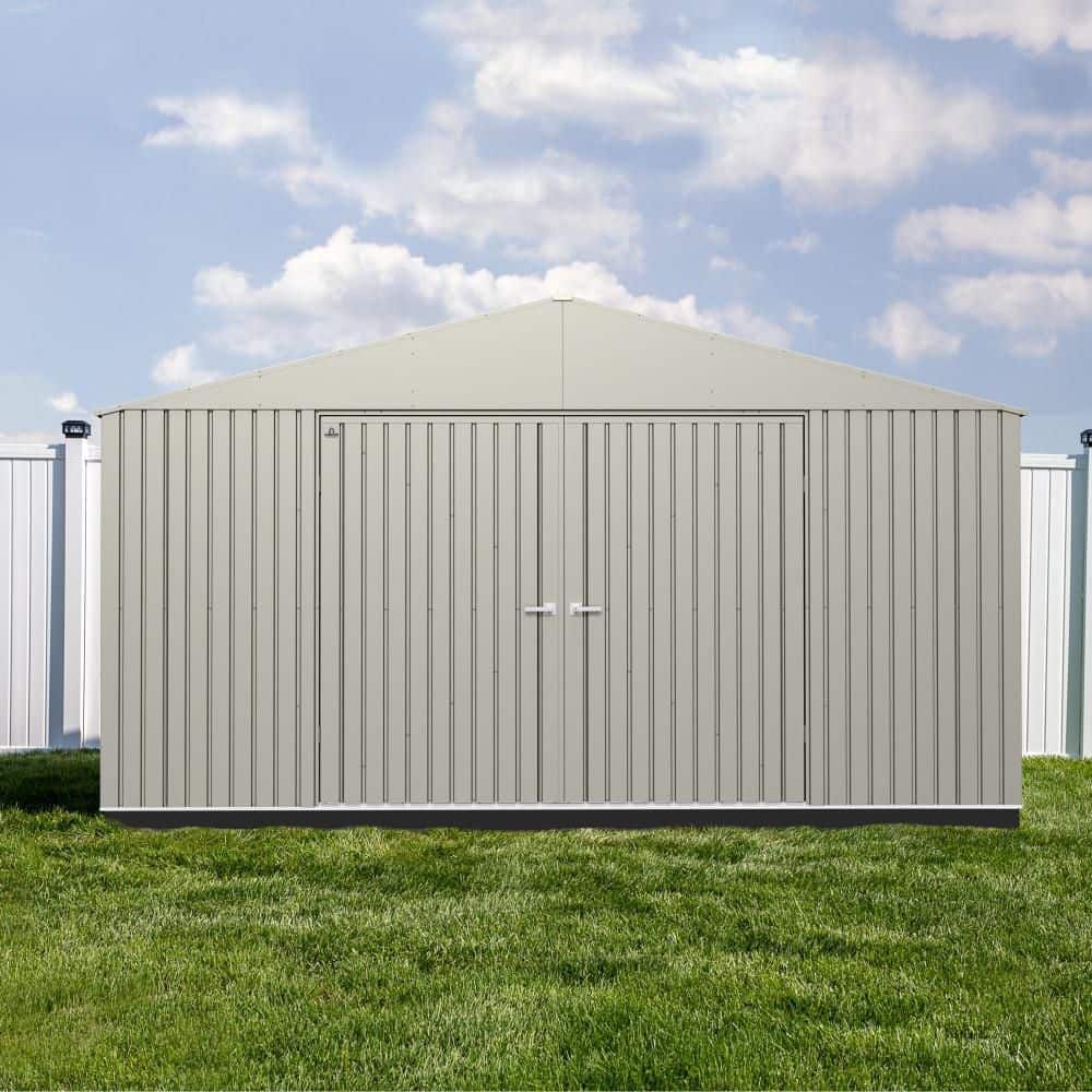 Arrow Elite Storage Shed 14 ft. W x 14 ft. D x 8 ft. H Metal Shed