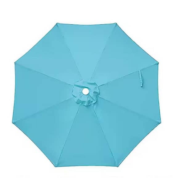 ESILOO 9 ft. Patio Umbrella Replacement Canopy-Durable, Waterproof and UV Resistant Outdoor Market Umbrella, Turquoise Cover
