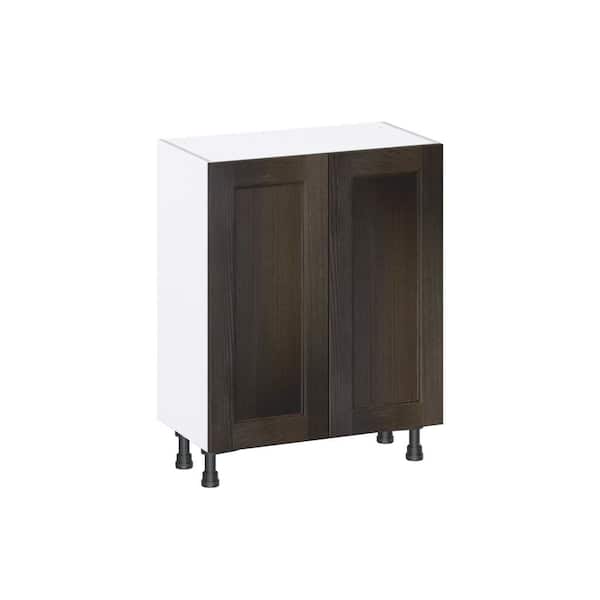 J COLLECTION Georgetown 27 in. W x 14 in. D x 34.5 in. H Assembled Full Height Door Base Kitchen Cabinet in Chestnut