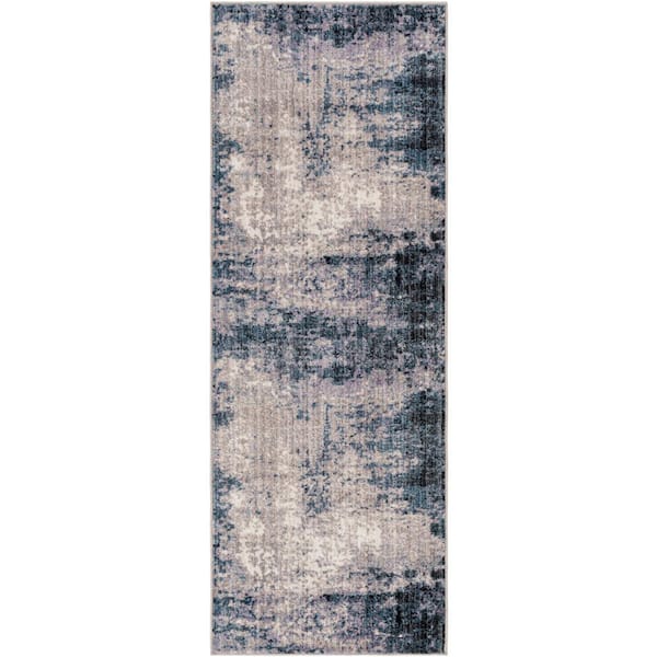 Artistic Weavers Babel Navy Modern 3 ft. x 7 ft. Runner Indoor Area Rug