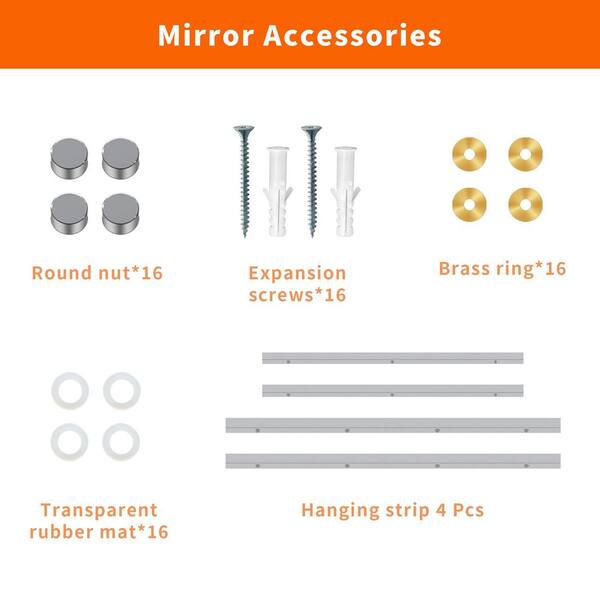 LuxHomez 46 in. W x 72 in. H Rectangular Frameless Tempered HD