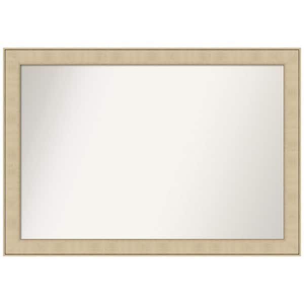 Amanti Art Classic Honey Silver 40 in. x 28 in. Non-Beveled Casual Rectangle Framed Wall Mirror in Silver