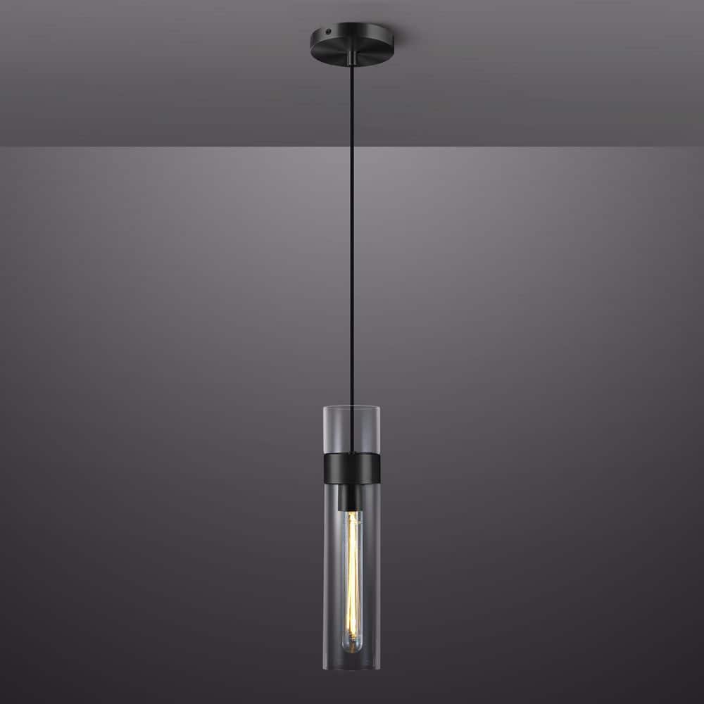 "99"" H Adjustable 1-Light Kitchen Island Pendant Light Hanging Lamp, Black Pendant Light with Glass Shade, Modern&Classic" price history on PriceWatchPro