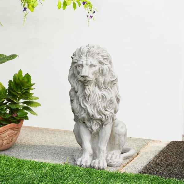 20.75 in. H MGO White Guardian Sitting Statue