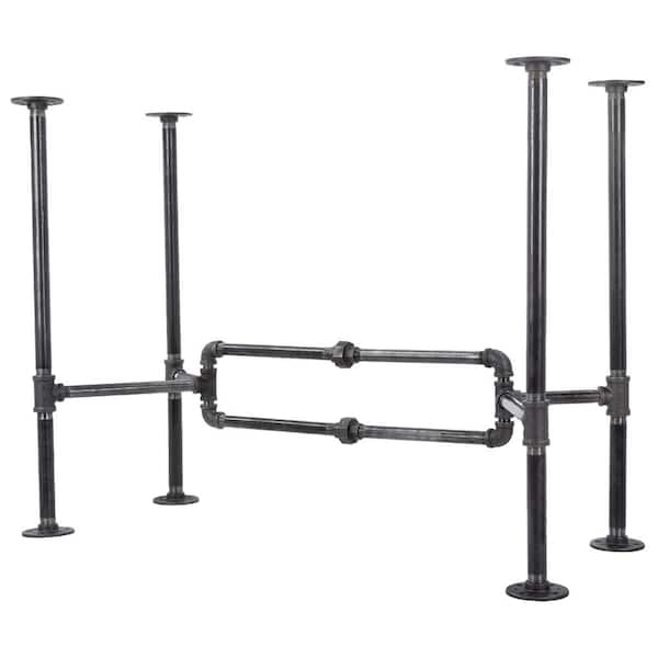 PIPE DECOR 3/4 in. Black Steel Pipe 3 ft. L x 28.5 in. H "O" Design Desk Kit