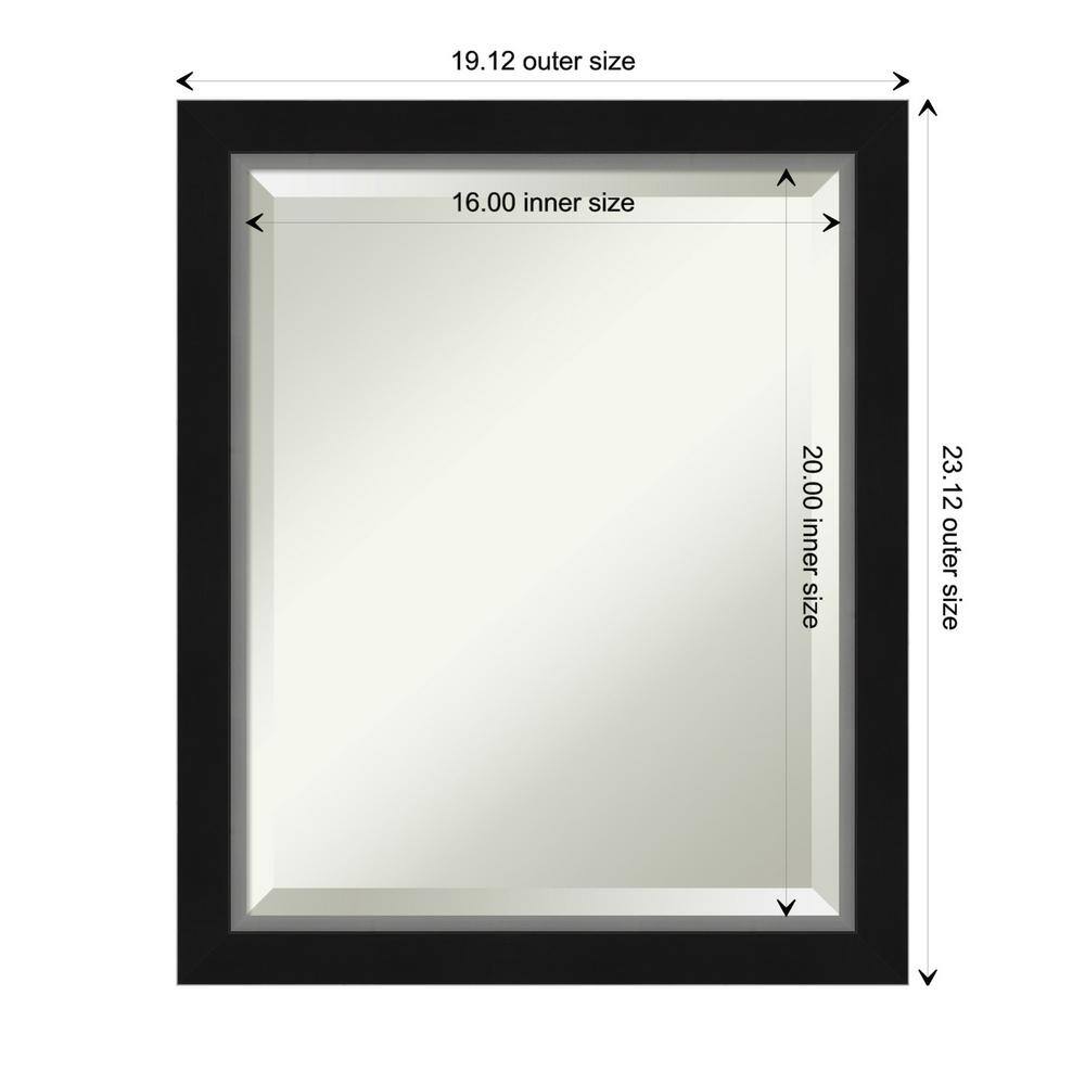 Eva 19" x 23" Black Silver Narrow Framed Wall Mirror