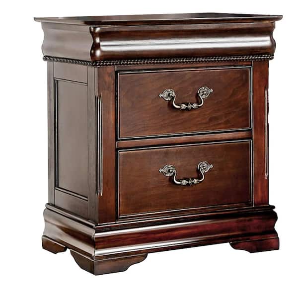 2-Drawer Mandura Cherry Night Stand 28 in. H x 26 in. W x 15.50 in. D