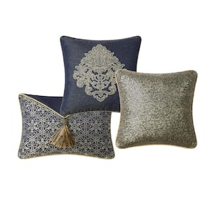 Vaughn Navy Decorative Pillows Set of 3