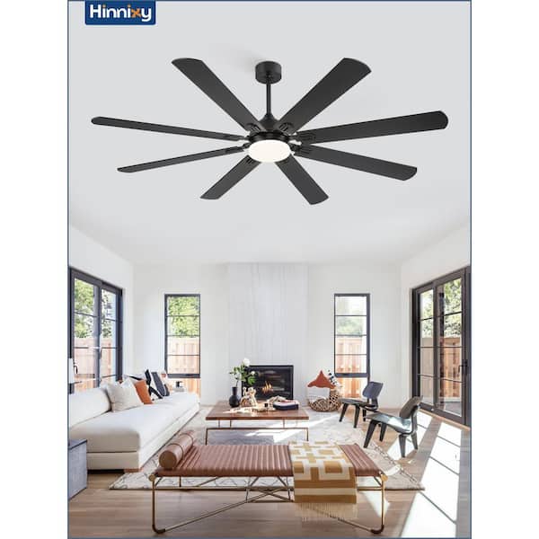 72 in. Indoor/Outdoor Black LED Ceiling Fan with Light Kit and Remote Control, Dual-Finish Blades, Dwonrod/Angled Mount