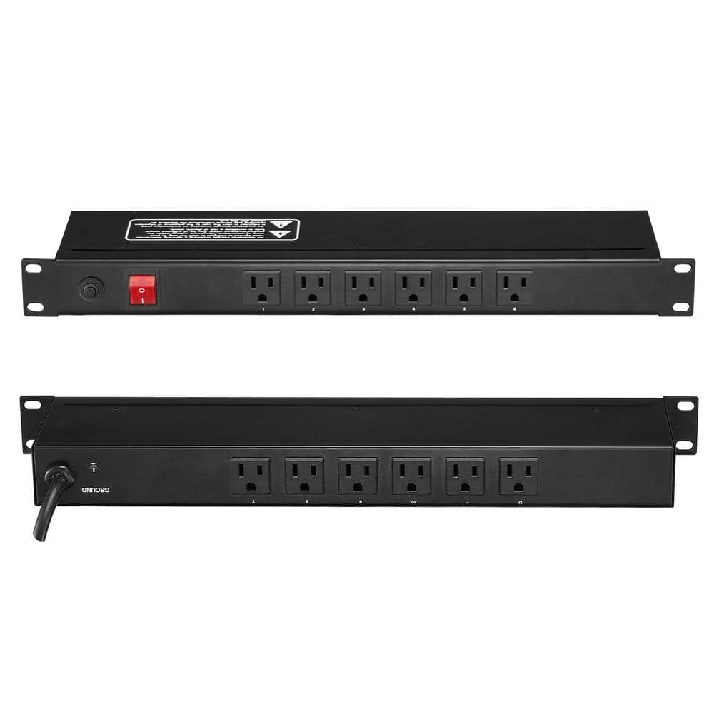 1U PDU 12 Outlets Rack Mount Power Strip Fits Standard Integrated Switch for Home and Office price history on PriceWatchPro