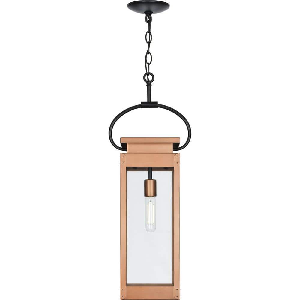 Antique Copper Glass Outdoor Hanging Lantern Light