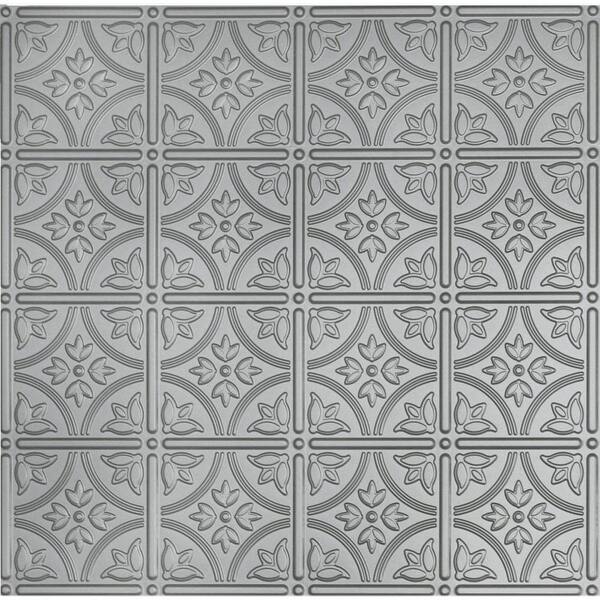 Global Specialty Products Dimensions 2 ft. x 2 ft. Nickel Ceiling Tile for Refacing in T-Grid Systems