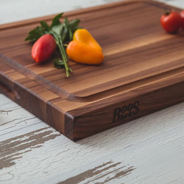 Nature Tek 11.8 x 9.3 inch Chop Board, 1 Non-Slip Wood Cutting Board - Integrated Juice Groove and Handle, Heavy-Duty, Wood Composite Cutting Board, D