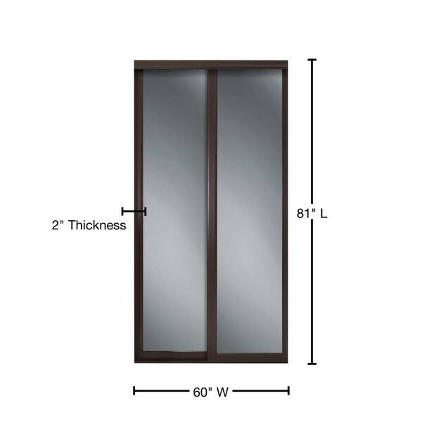 Contractors Wardrobe 60 In X 81 Serenity Espresso Wood Frame Mirrored Interior Sliding Door Ser Mcl6081es2r Contractors Wardrobe 60 In X 81, Sliding Door Contractors