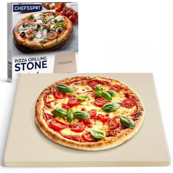 CHEFSSPOT Cordierite Pizza Stone for Grill and Oven - 12 in. x 12 in. - 0.5 in. Thick