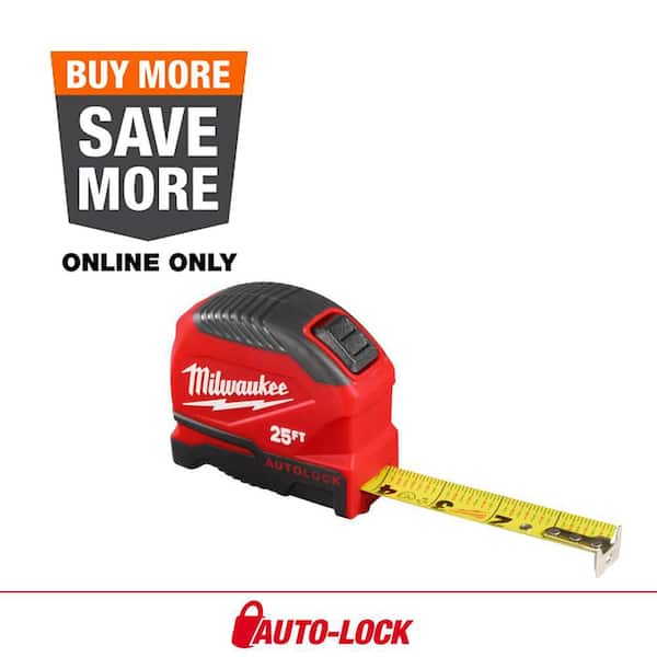 25 ft. Compact Auto Lock Tape Measure with Fractional Scale